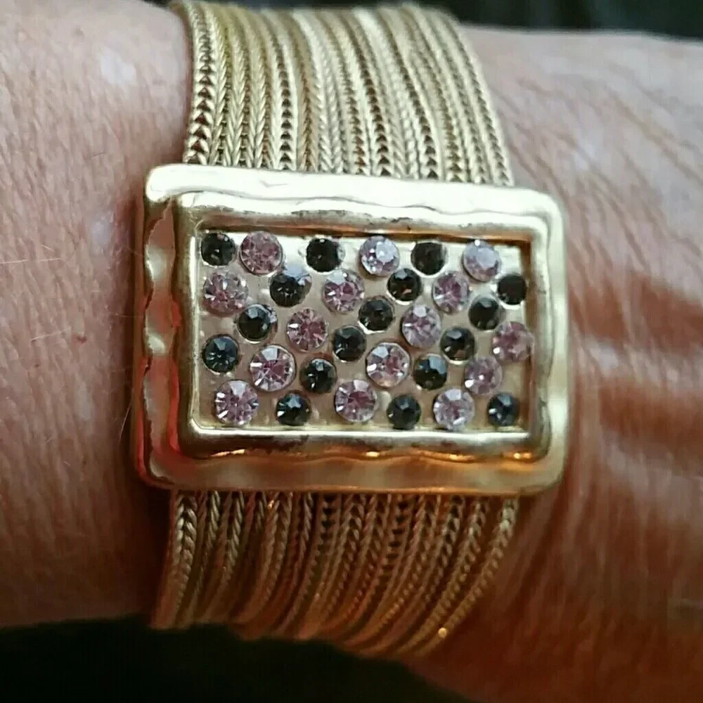 Traded !!!♡♡♡!!!GORGEOUS GOLD AND CRYSTALS BRACELET - Picture 5 of 6